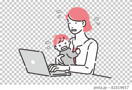 Person Work scene of mom who seems to be difficult 82819657