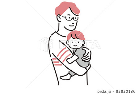 人物 パパと赤ちゃん 人物 パパと赤ちゃん 82820136