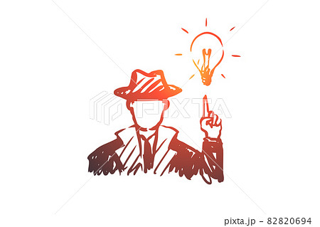 Idea, man, creative, solution concept. Hand drawn isolated vector. Idea, man, creative, solution concept. Hand drawn isolated vector. 82820694