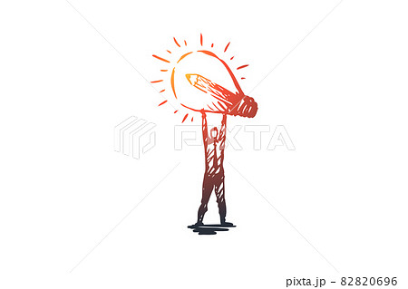 Idea, creative, lamp, business, innovation concept. Hand drawn isolated vector. 82820696