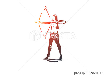 Target, aim, goal vector concept. Hand drawn sketch isolated illustration 82820812