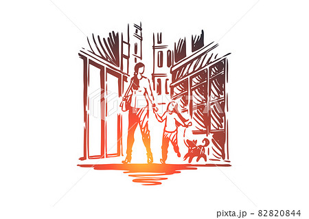 Mother's day concept. Hand drawn sketch isolated illustration Mother's day concept. Hand drawn sketch isolated illustration 82820844