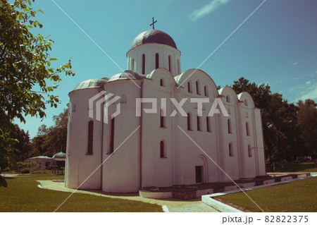 Boris and Gleb Cathedral or Borisoglebsky Cathedral. Famous architectural monument of the pre-Mongol period. Chernihiv city. Boris and Gleb Cathedral or Borisoglebsky Cathedral. Famous architectural monument of the pre-Mongol period. Chernihiv city. 82822375