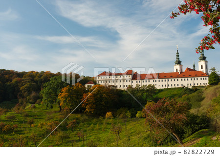 Strahov Monastery on a fall day. Autumn landscape. 82822729
