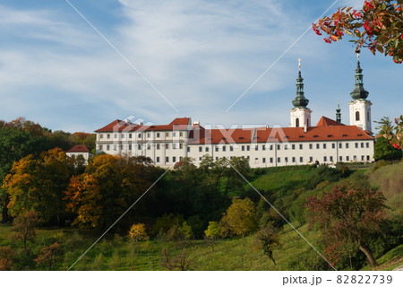 Strahov Monastery on a fall day. Autumn landscape. 82822739