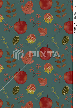 秋の植物 背景 ポストカードのイラスト素材 3079