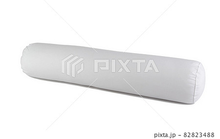 White bolster pillow isolated on white 82823488