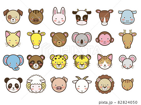 入園 入学準備 かわいい動物のマークのイラスト素材 4050