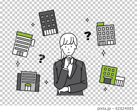 企業研究をする 女性のイラスト素材 4085