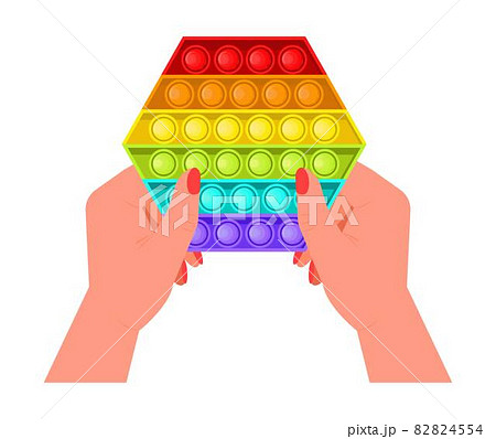 Pop it fidget, antistressor toy vector in flat style. Trendy sensory playthings. Pop it fidget, antistressor toy vector in flat style. Trendy sensory playthings. 82824554