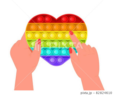 Pop it fidget, antistressor toy vector in flat style. Trendy sensory playthings. Pop it fidget, antistressor toy vector in flat style. Trendy sensory playthings. 82824610