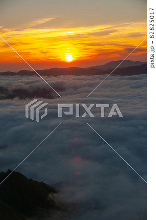 朝陽と雲海 82825017