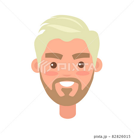 Young Man Smiling Face Flat Vector Icon Young Man Smiling Face Flat Vector Icon 82826015