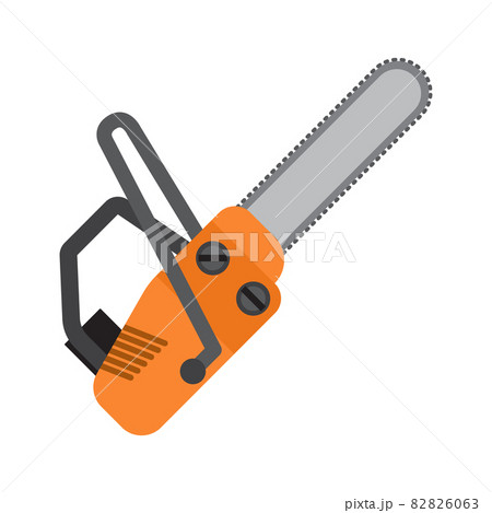 Orange Chainsaw Flat Vector Icon Orange Chainsaw Flat Vector Icon 82826063