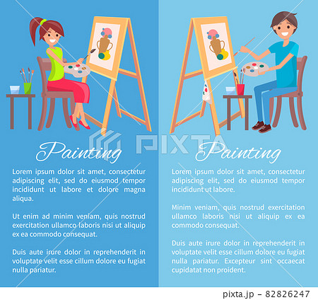 Painting Process Banner, Color Vector Illustration 82826247