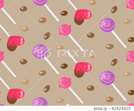Candy seamless pattern hearts, lollipop and dragee 82828920