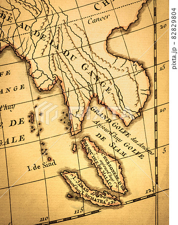 アンティークの古地図 東南アジアの写真素材 9804
