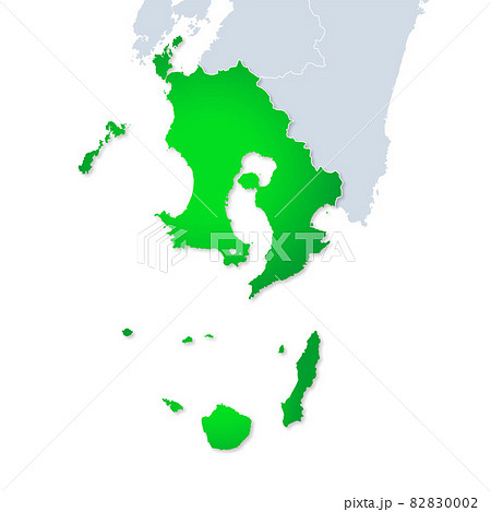 鹿児島県地図のイラスト素材 0002