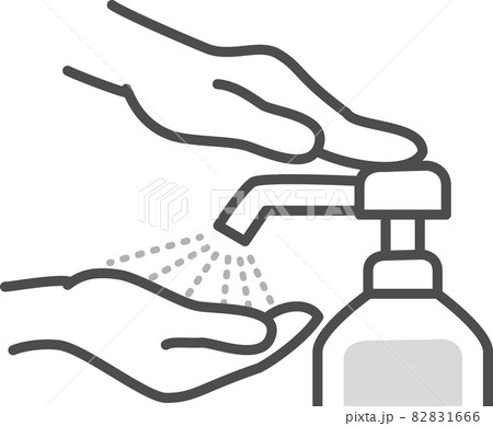 手指消毒　コロナウイルス風邪インフルエンザ予防・対策 82831666