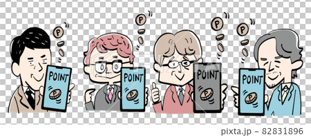 Get points with smartphone payment - Stock Illustration [82831896] - PIXTA