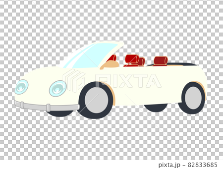 白色敞篷車的插圖 82833685