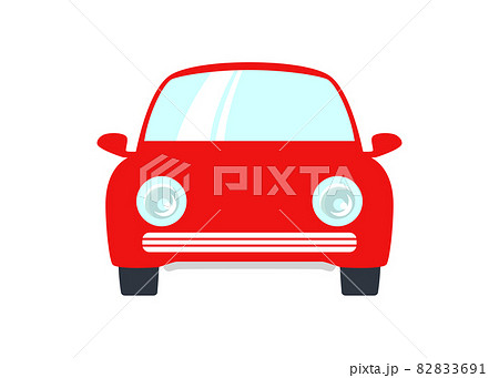 正面向きの赤い車のイラストのイラスト素材 3691