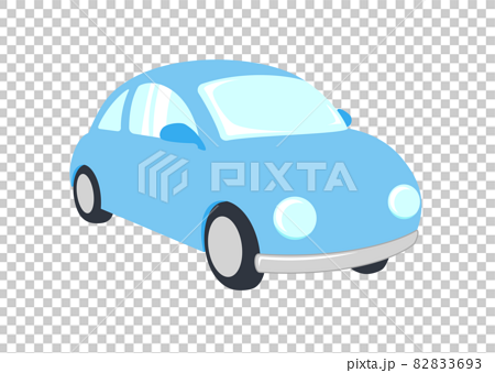 Illustration Of A Light Blue Car Facing Diagonally Stock Illustration 3693