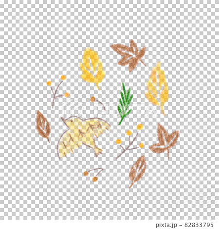 鳥類和落葉的插圖 鳥類和落葉的插圖 82833795