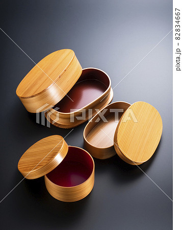 曲げわっぱ 小判型と丸型 曲げわっぱ 小判型と丸型 82834667