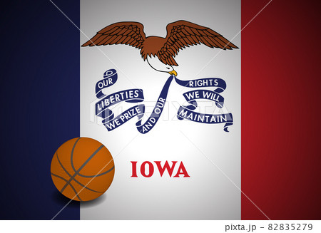 Iowa US flag with basketball ball, vector Iowa US flag with basketball ball, vector 82835279