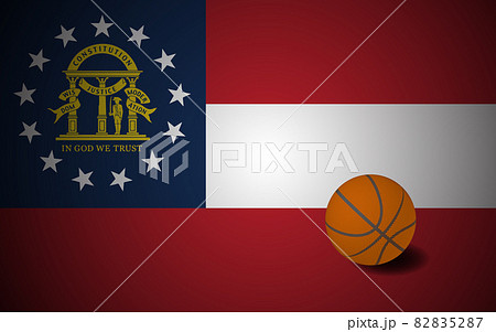 Georgia US flag with basketball ball, vector 82835287