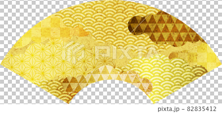 金箔風和柄の扇 82835412