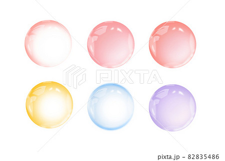 透明感のある水滴 円のイラスト素材 5486