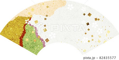 無地和紙紙継ぎ風扇桜と金箔入03 無地和紙紙継ぎ風扇桜と金箔入03 82835577