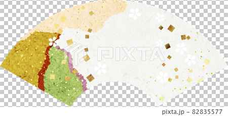 無地和紙紙継ぎ風扇桜と金箔入03 無地和紙紙継ぎ風扇桜と金箔入03 82835577