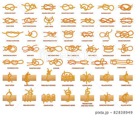 All Types of Knots Demonstrated with Strong Rope All Types of Knots Demonstrated with Strong Rope 82838949