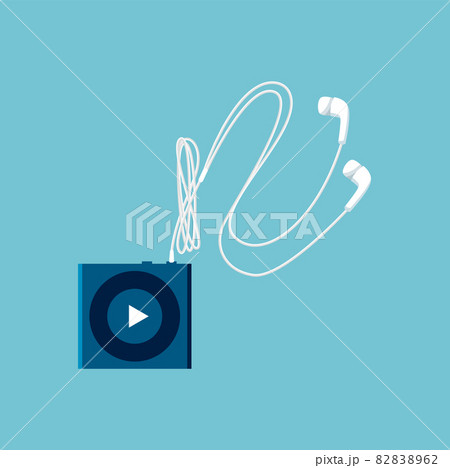 Small MP3 Player Sketch with White Headphones 82838962