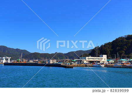 千葉県安房郡鋸南町 保田港方面の景色の写真素材 9099