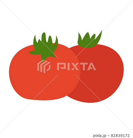 Vector image of two ripe tomatoes flat design, flat composition Vector image of two ripe tomatoes flat design, flat composition 82839172