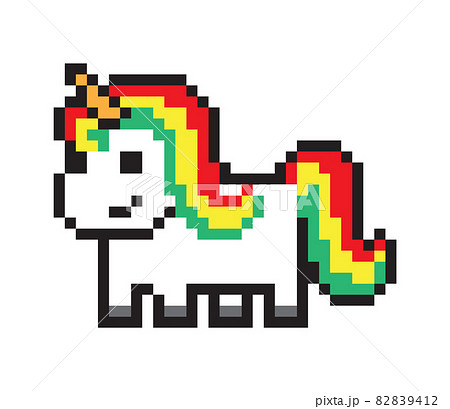 Cute Pony, Pixel Horse Isolated on White Backdrop Cute Pony, Pixel Horse Isolated on White Backdrop 82839412
