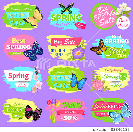 Discount Spring Collection Vector Illustration 82840152