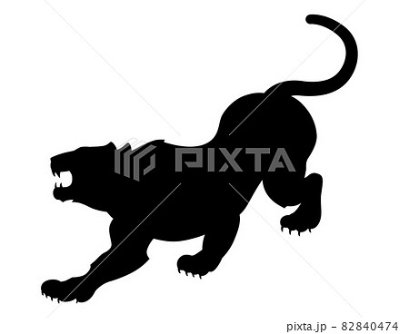 虎のシルエット　年賀状　素材 82840474