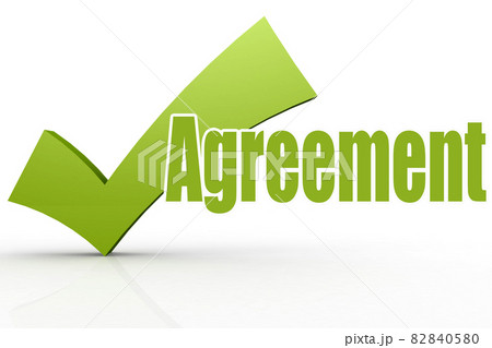 Agreement word with green checkmark Agreement word with green checkmark 82840580