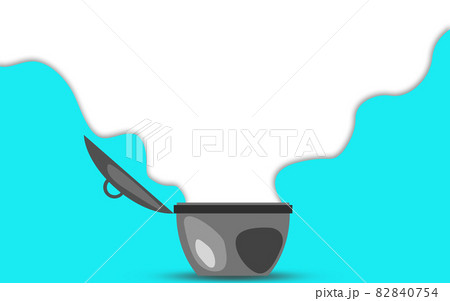 Cooking pot with blue background 82840754