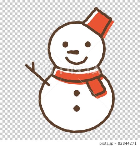 かわいい手描き風雪だるまのアイコン 82844271