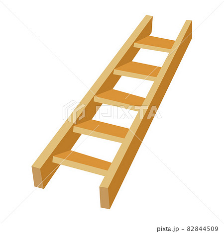 Vector wooden stairs in flat style vector drawing 82844509