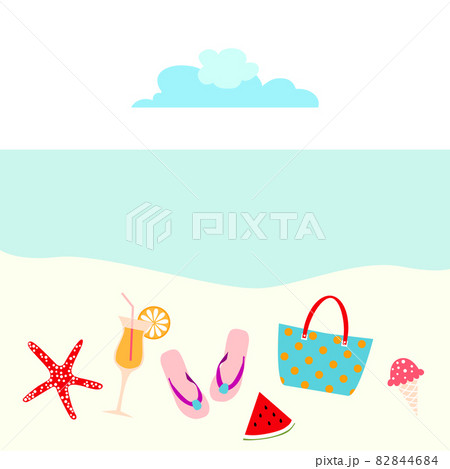 Summer vector design with beach elements. Summertime background 82844684