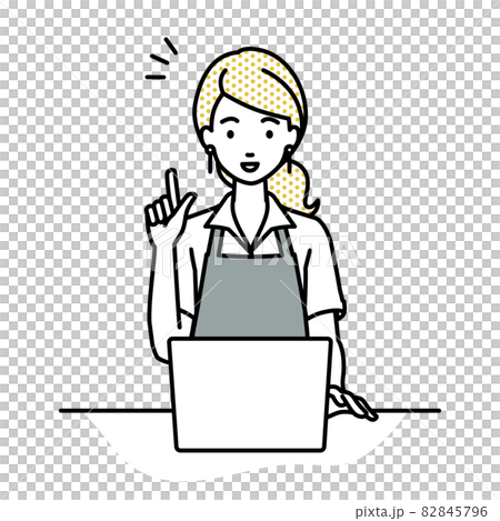 A woman in a cafe clerk who sat at a desk, opened a PC and had some inspiration A woman in a cafe clerk who sat at a desk, opened a PC and had some inspiration 82845796