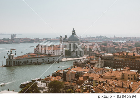 Panoramic view of Venice city and Basilica di Santa Maria della Salute 82845894