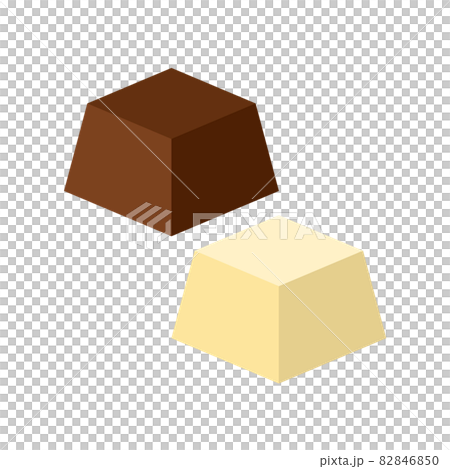 Illustration of a grain of milk chocolate and white chocolate Illustration of a grain of milk chocolate and white chocolate 82846850